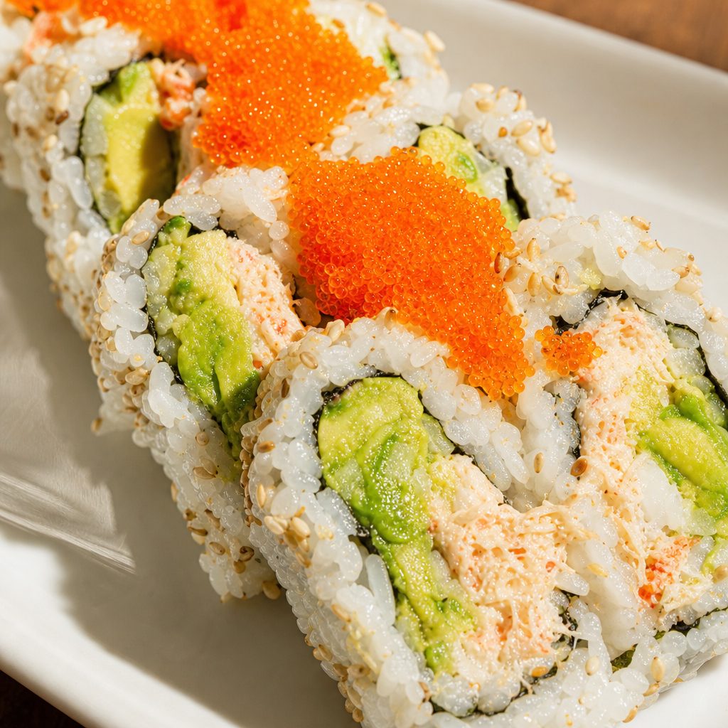 REAL CRAB California Roll with Snow Crab.