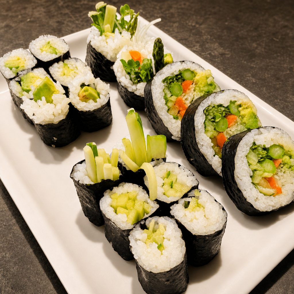 Vegetable Roll Sushi Combo.