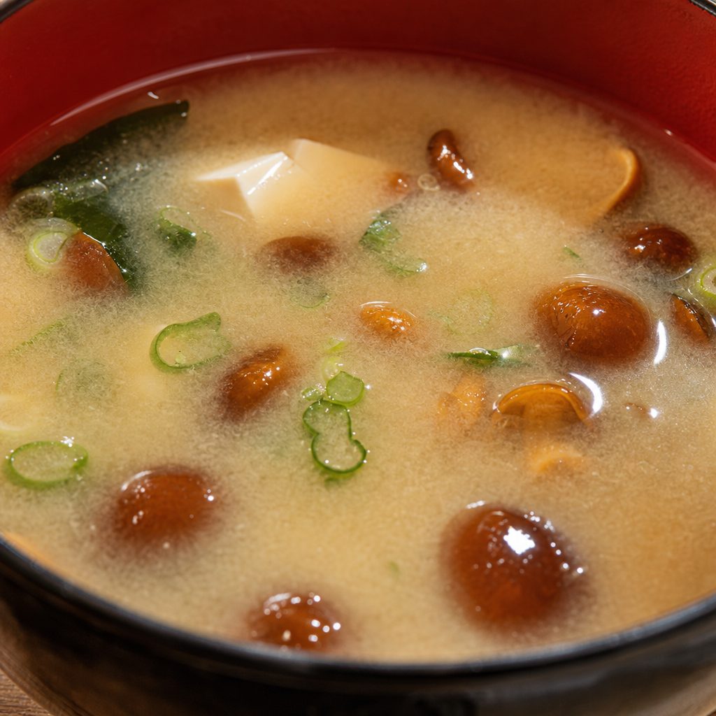 58. Miso Soup w/ Japanese Nameko Mushroom.