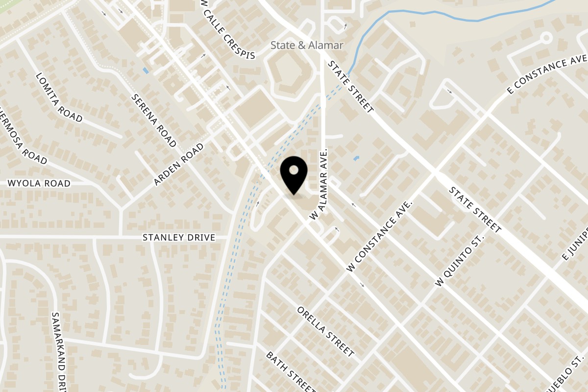 Map showing the location of Edomasa Sushi Bar & Restaurant on 2710 De La Vina St in Santa Barbara